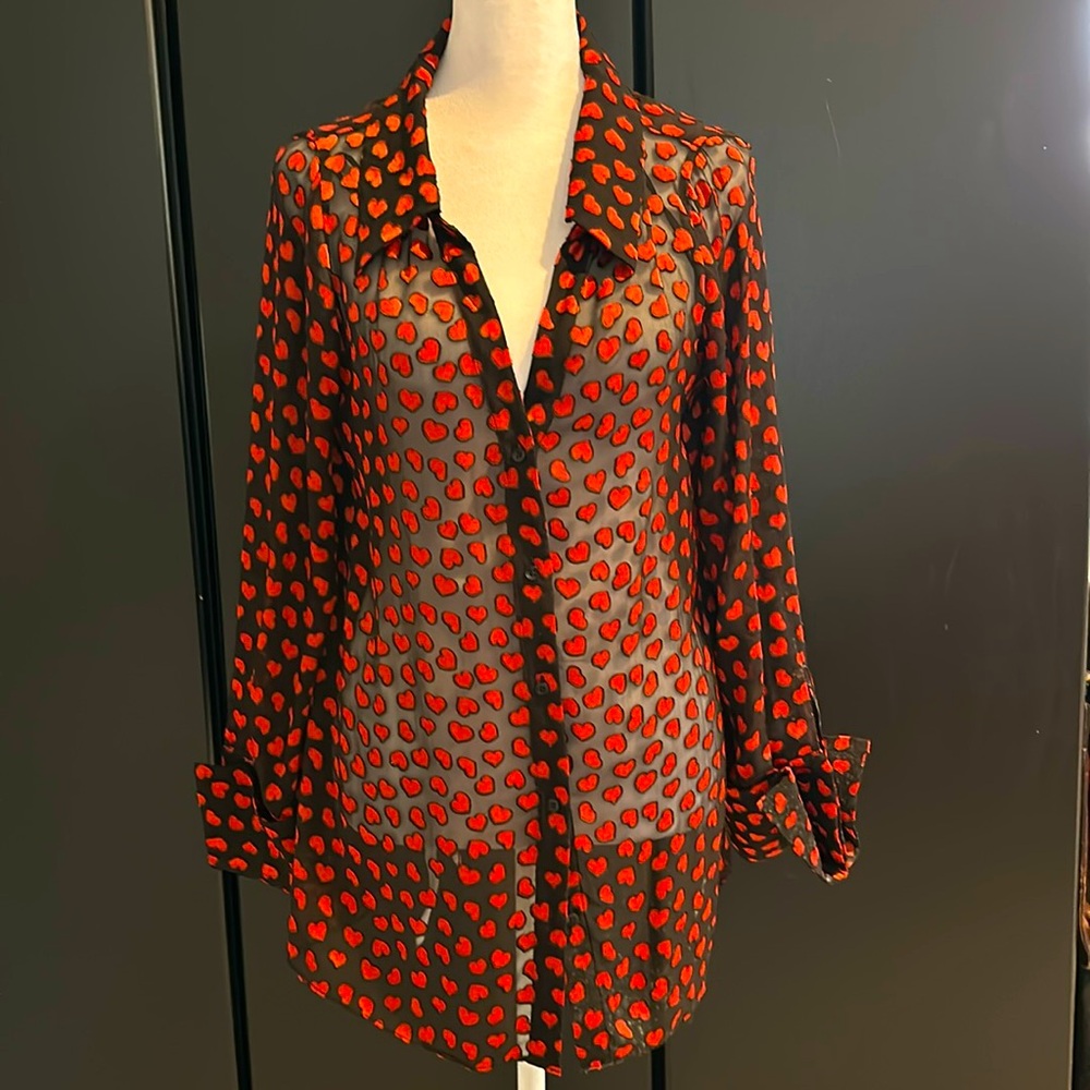 Alice & Olivia heart-pattern blouse